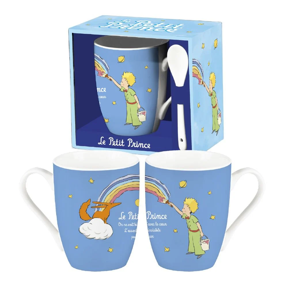 TAZA GRANDE CON CUCHARA AZUL LPP ARCOIRIS + CAJA | ENESCO | 1 UNIDAD | 3453131173407