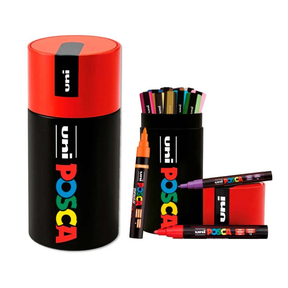 SET 13 ROTULADOR POSCA COLORES SURTIDOS LATA METALICA - Image 4