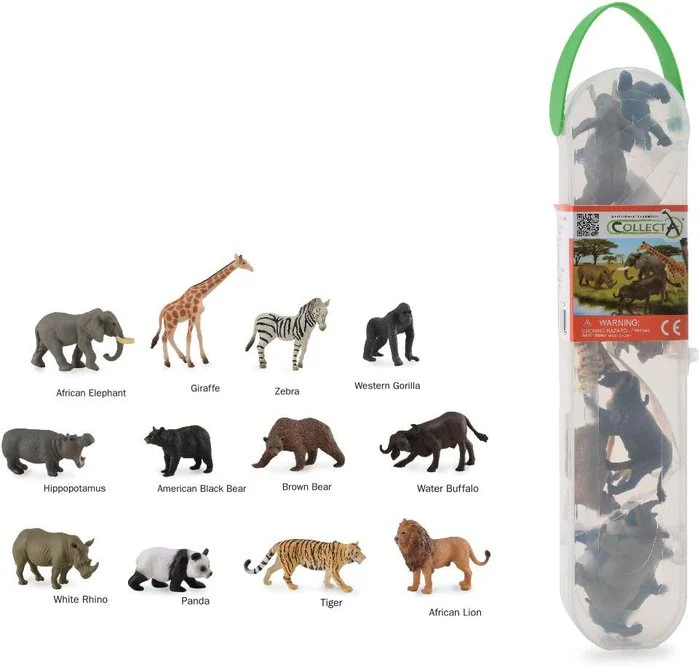 TUBO DE ANIMALES MINI SALVAJES | DEQUBE | 1 UNIDAD | 4892900011059