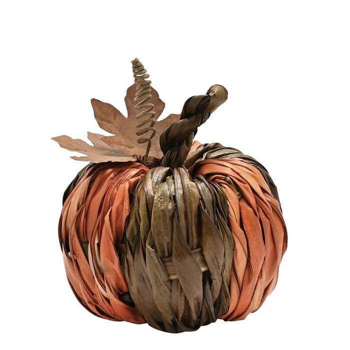 CALABAZA DECORATIVA HOJAS NATURALES 14 CM X 15 CM | WIDDOP | 1 UNIDAD | 5063322050837