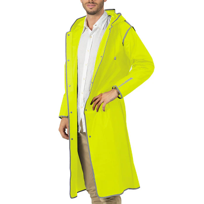 CHUBASQUERO IMPERMEABLE AMARILLO BORDES REFLECTANTES T, L | PERLETTI | 1 UNIDAD | 8015831142579