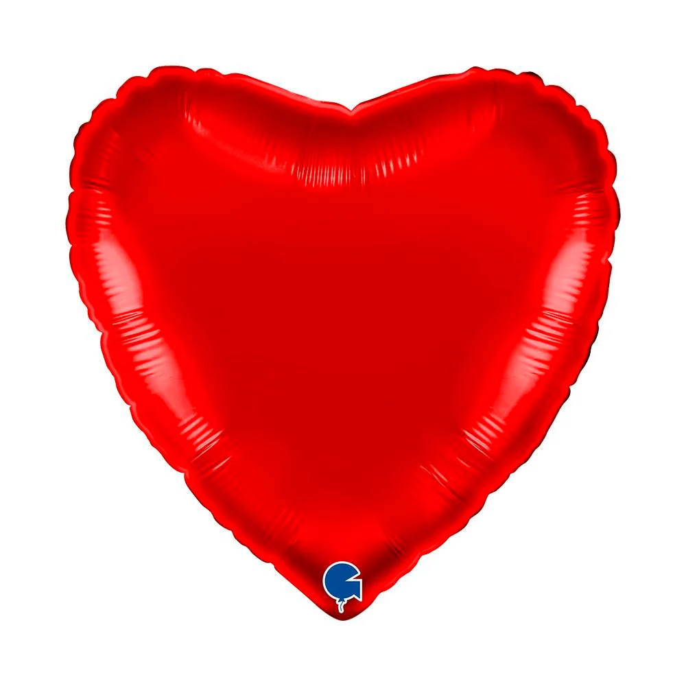 GLOBO CORAZON ROJO 45 CM 46 CM | GRABO BALLOONS | ENVASE 5 UDS. UNIDAD | 8050195180089