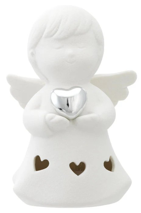 ANGEL 12 CM CON LUZ LED Y CORAZON PLATEADO | BAGUTTA | 1 UNIDAD | 8057639856036