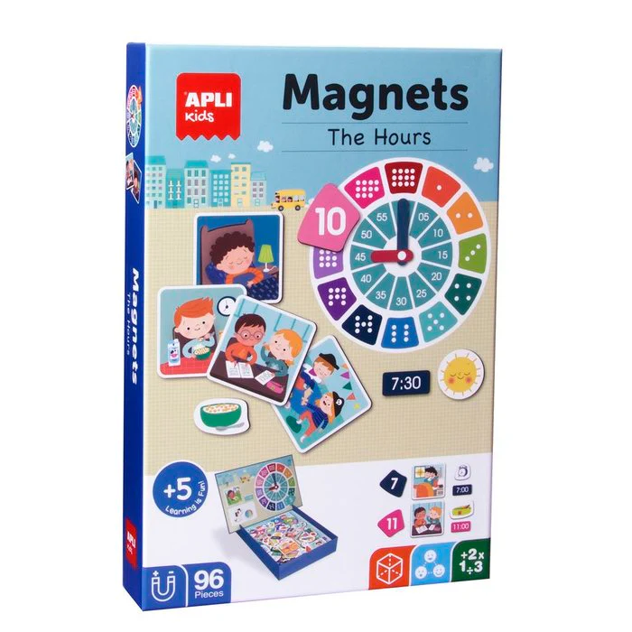 MAGNETS APRENDO LAS HORAS | APLI JUEGOS | 1 UNIDAD | 8410782185734