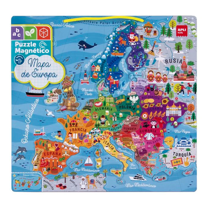 PUZLE MAGNETICO EUROPA 45 PIEZAS APLI | APLI JUEGOS | 1 UNIDAD | 8410782192466