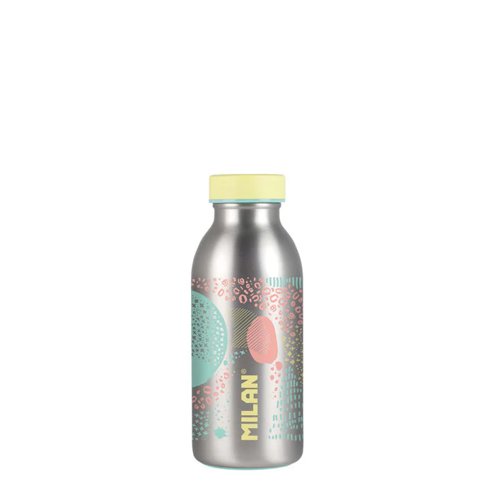 BOTELLA ISOTERMICA ACERO INOXIDABLE 350ML SERIE SILVER AMAR | MILAN DISEÑO | 1 UNIDAD | 8411574093824
