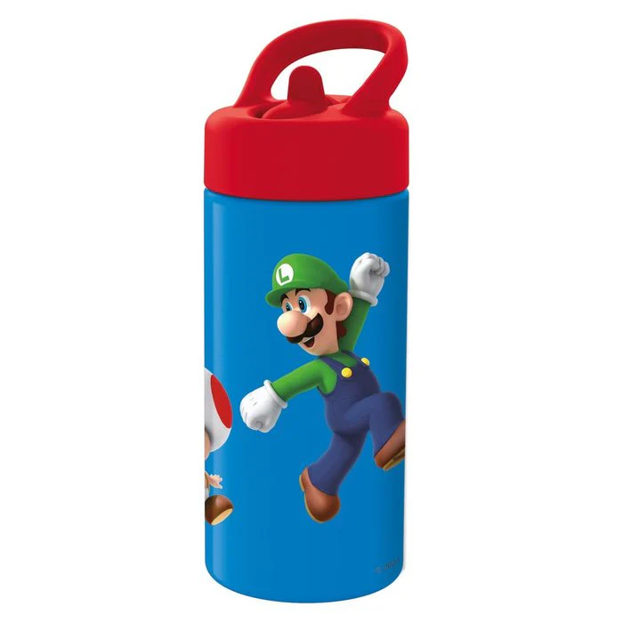 BOTELLA INFANTIL CON PAJITA ASA 410ML SUPER MARIO | STOR | 1 UNIDAD | 8412497214013