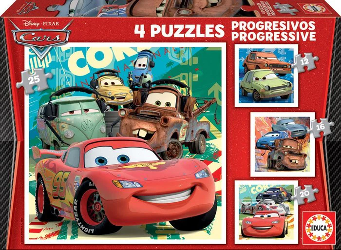 PUZZLE PROGRESIVOS CARS 2 12-16-20-25 | EDUCA-BORRAS | 1 UNIDAD | 8412668149427