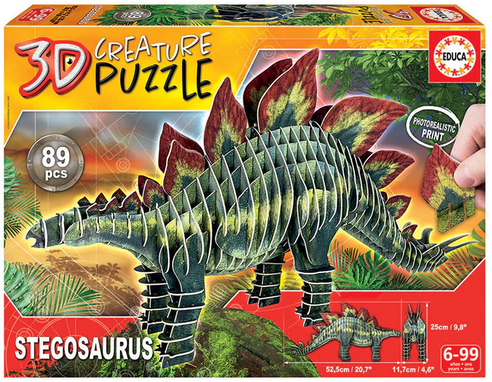 PUZZLE STEGOSAURUS 3D CREATURE | EDUCA-BORRAS | 1 UNIDAD | 8412668191846