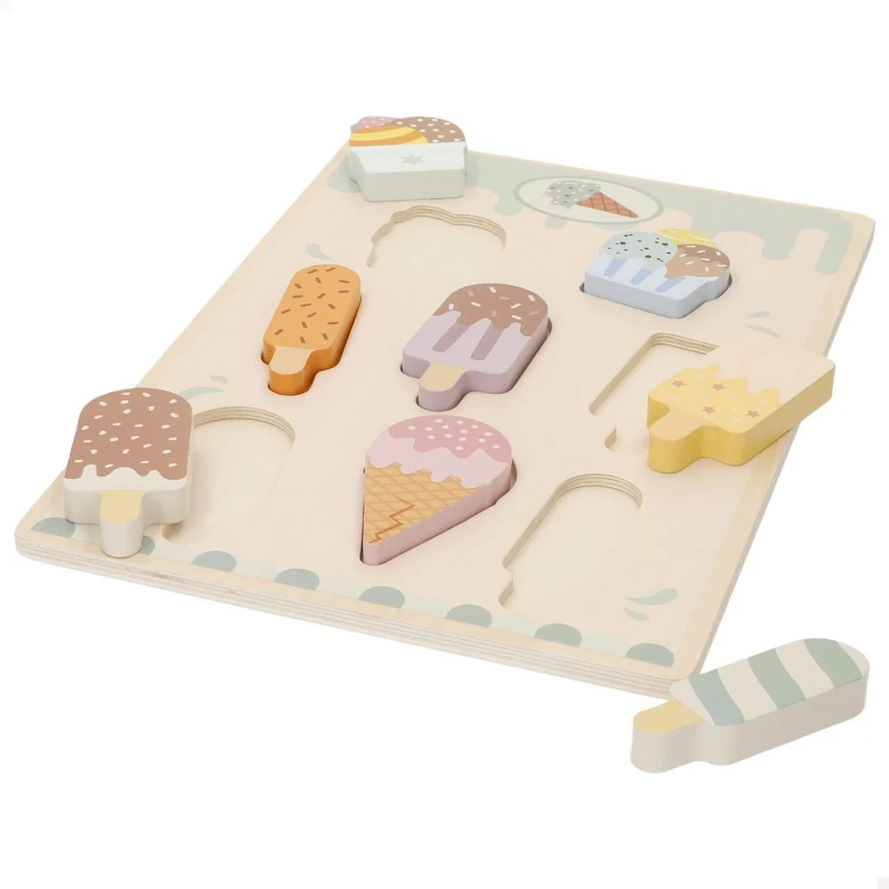 PUZZLE MADERA HELADOS 8 PIEZAS +24M WOOMAX | COLORBABY WOOMAX | 1 UNIDAD | 8412842392359