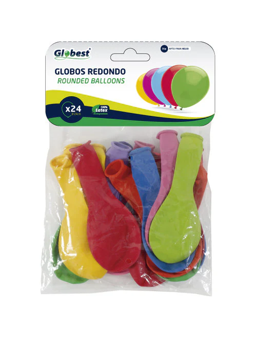 GLOBO 22CM BOLSA SOLAPA 24 UDS REDONDO ESTANDAR | GRAN FESTIVAL ,S,A, | ENVASE 12 UDS. UNIDAD | 8421332506428