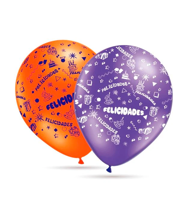 GLOBO 30CM 10 UNIDADES DIBUJO FELICIDADES | GRAN FESTIVAL ,S,A, | ENVASE 12 UDS. UNIDAD | 8421332506602