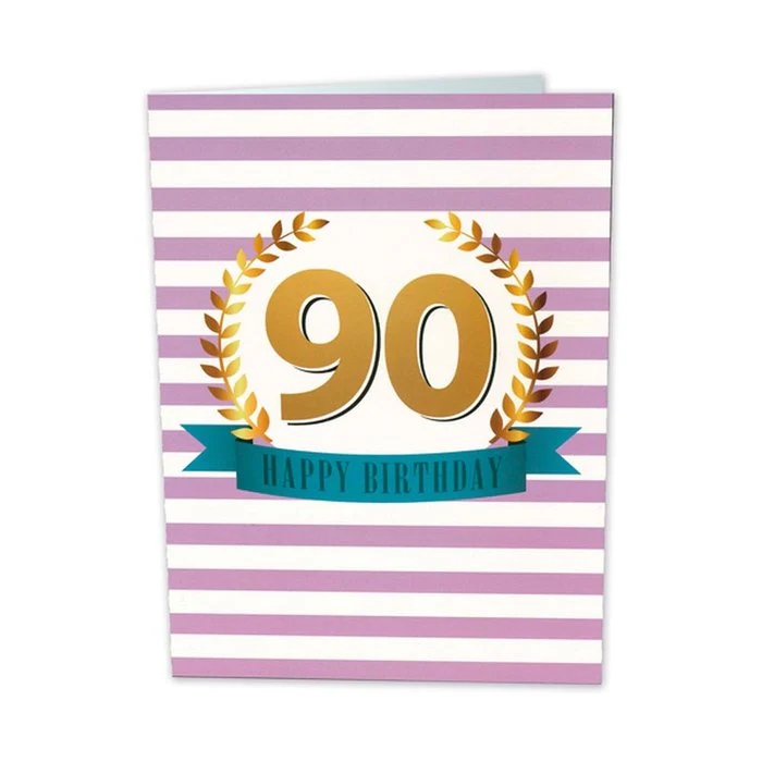 TARJETA GIGANTE 90 AÑOS CON TEXTO INTERIOR BUSQUETS 6U | ARGUVAL, S,L | ENVASE 6 UDS. UNIDAD | 8422831425333