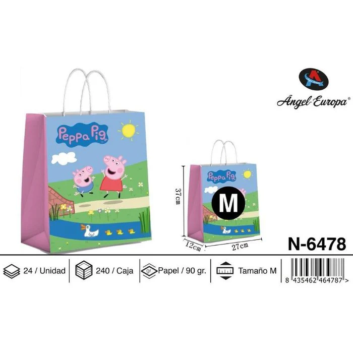 BOLSA REGALO PEPPA PIG 37X12X27 M | ANGEL EUROPA | 1 UNIDAD | 8435462464787