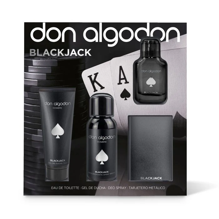 SET HOMBRE BLACK JACK COLON 30ML+SHOWER GEL+DESOD+TARJETER | DON ALGODON | 1 UNIDAD | 8436559719278