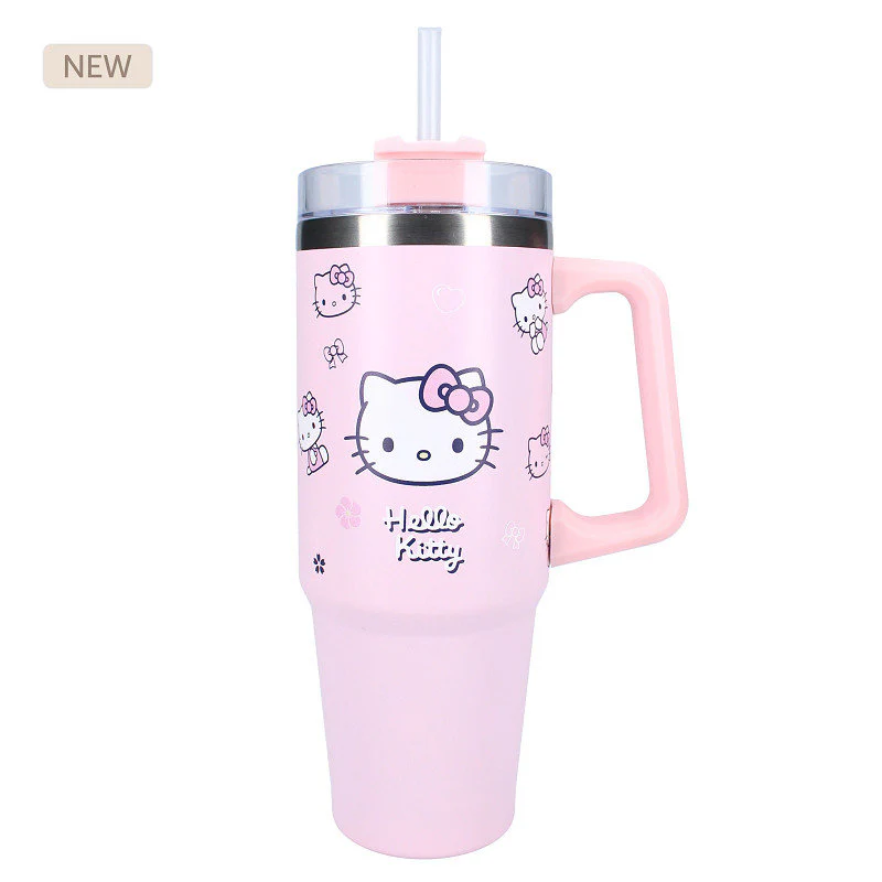 VASO CON PAJITA ALUMINIO 900ML HELLO KITTY BOTTLED BLISS | VADOBAG | 1 UNIDAD | 8712645324152