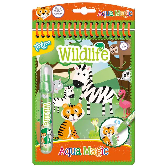 LIBRO DE ACUARELAS REUTILIZABLE AQUA MAGIC WILDLIFE | TOTUM | 1 UNIDAD | 8714274025783