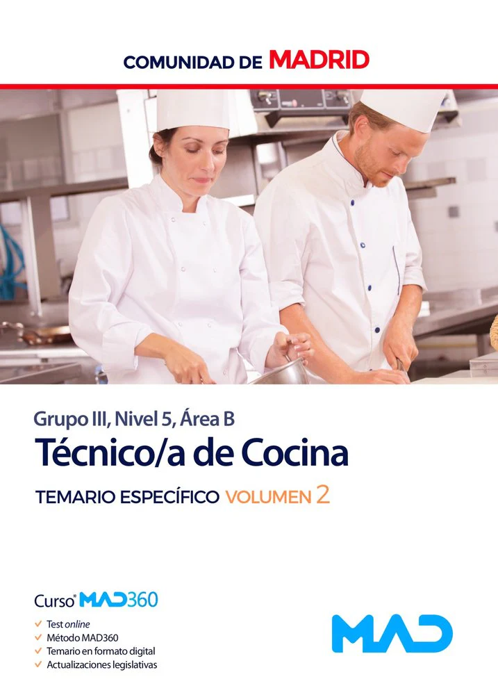 TECNICO/A COCINA GRUPO III NIVEL 5 AREA B VOL 2 MADRID | AA,VV | MAD | 9788414273647