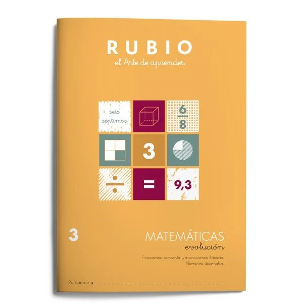 CUADERNO MATEMATICAS 3 RUBIO EVOLUCION FRACCIONES CONCEPTOS | AA,VV | RUBIO | 9788485109821